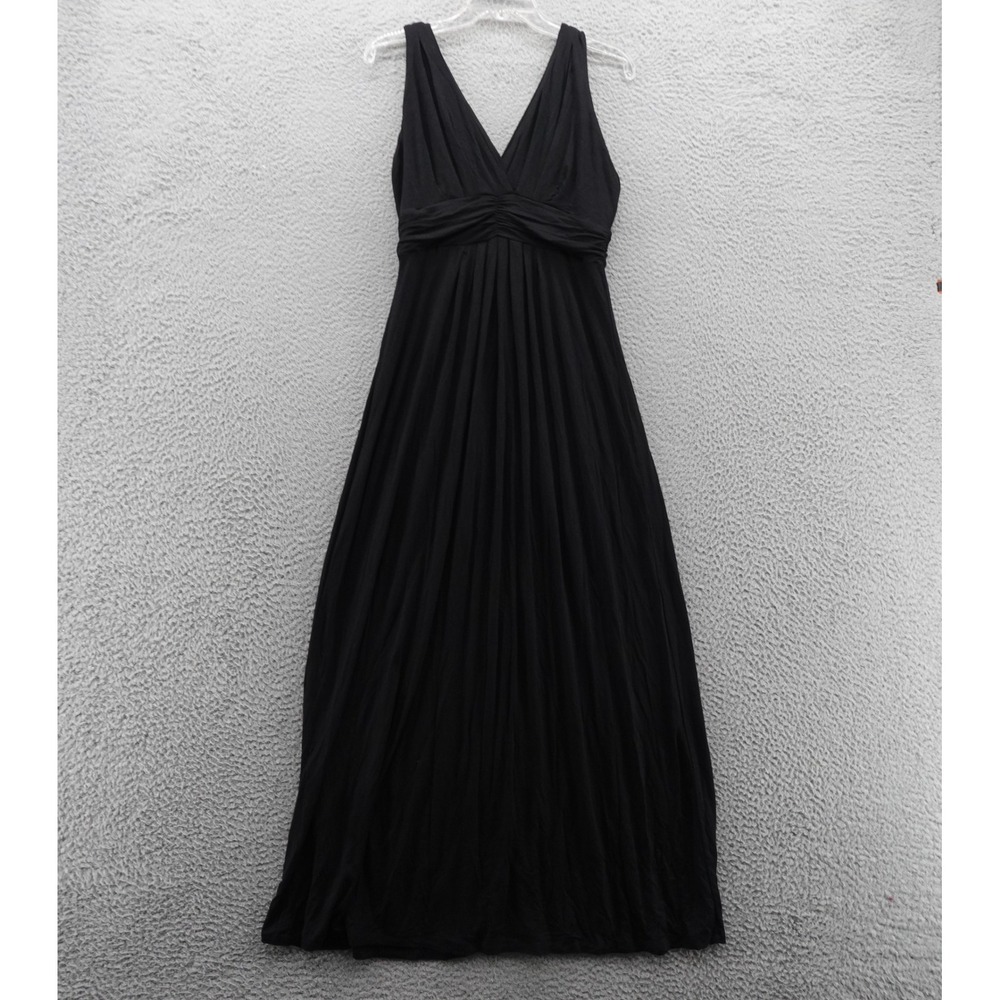 IMAN Black Sleeveless Maxi Dress Size M Stretch Rayon Spandex Women Elegant NWT